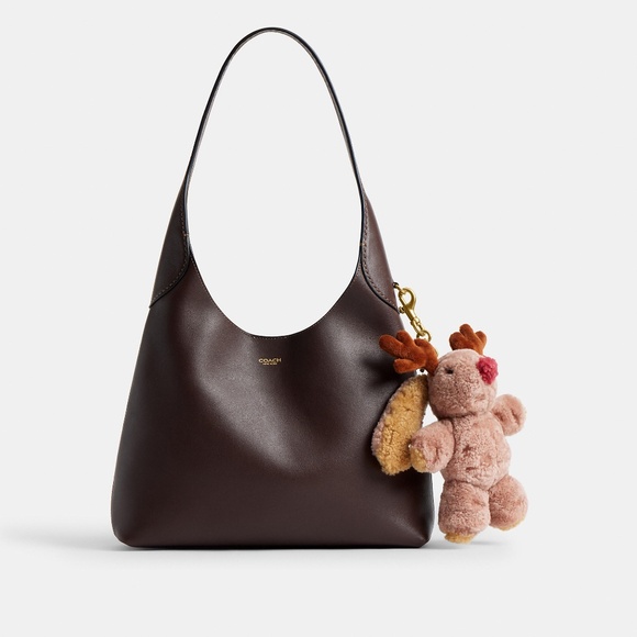 Coach Floppy With Antlers Bag Charm In Shearling - Picture 2 of 3